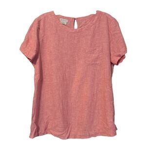 Van Heusen Linen Blend Top Red Size Large